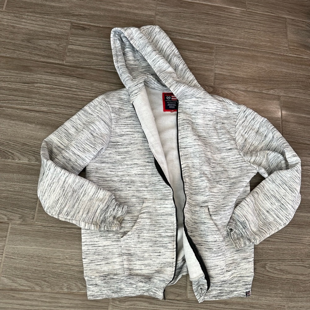Gray and white Phat Farm Zip Up Hoodie Jacket With Pockets